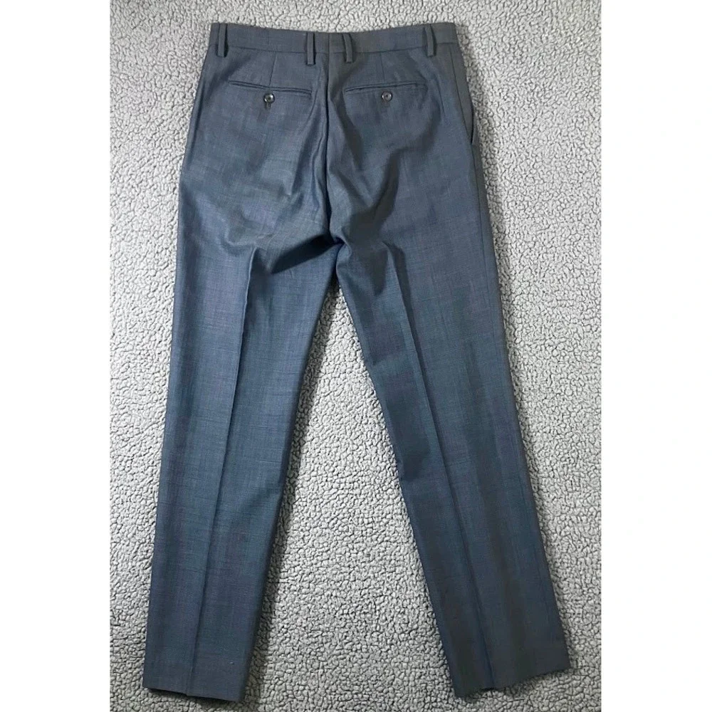 Banana Republic Mens 32x34 Tailored Slim Fit Dark Navy‎ Sharkskin Dress Pants